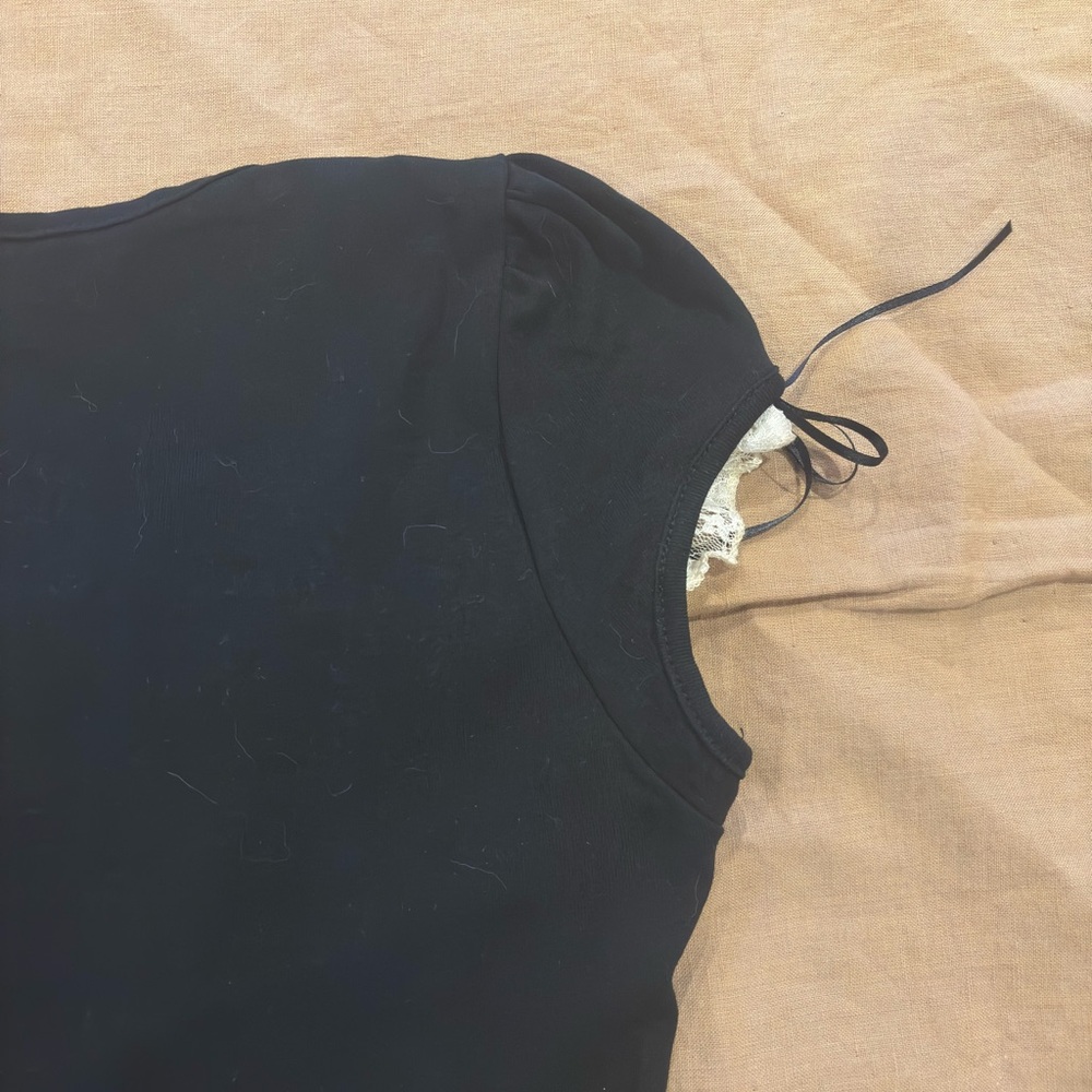 Black and Cream Women's Top.wt-40 - Picture 9 of 10